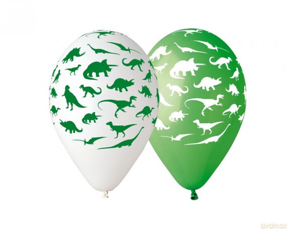 Balony premium dinozaury 12 cali 5 sztuk