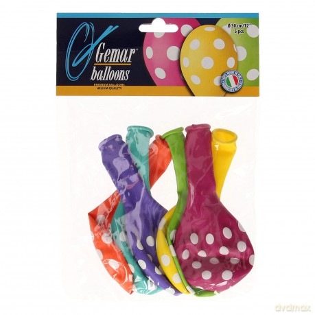 Balony premium grochy 12 cali 5 sztuk
