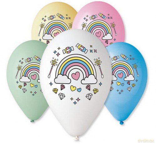 Balony premium magiczna tęcza nad. Kolorowy 12 cali 5 sztuk