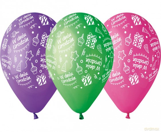 Balony premium w dniu urodzin kolorowe 12cali 5 sztuk