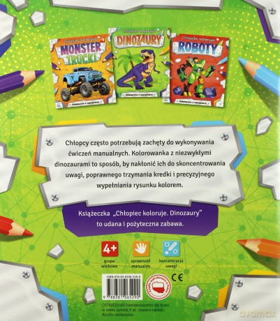 Dinozaury. Chłopiec koloruje [KSIĄŻKA]