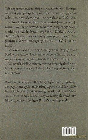 Listy 1958-1997 - Czesław Miłosz, Jan Błoński [KSIĄŻKA]