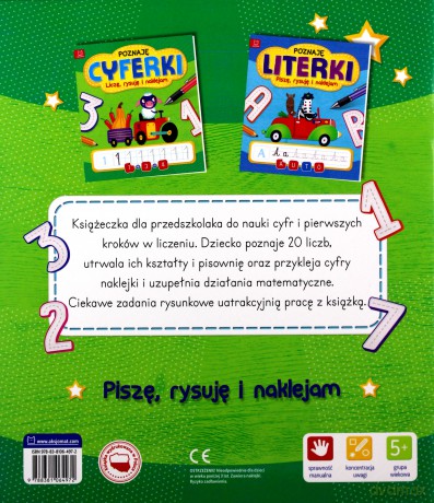 Poznaję cyferki. Liczę, rysuję i naklejam [KSIĄŻKA]