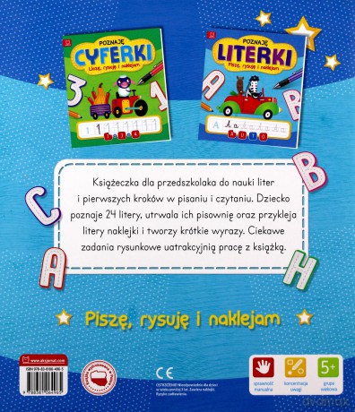 Poznaję literki. Piszę, rysuję i naklejam [KSIĄŻKA]