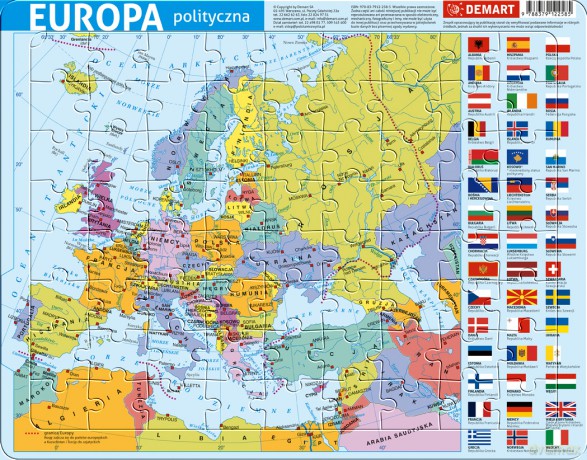 Puzzle ramkowe Europa administracyjna