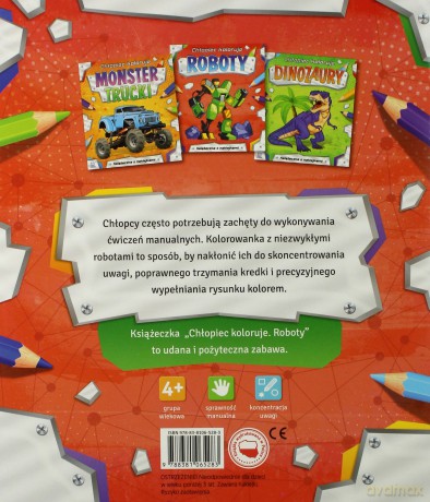 Roboty. Chłopiec koloruje [KSIĄŻKA]
