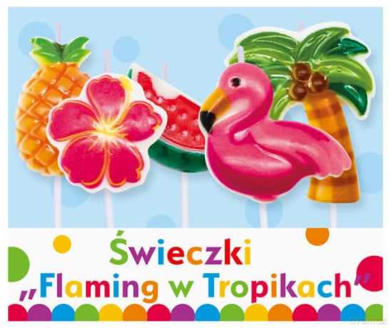 Świeczki pikery flaming w tropikach 5 sztuk