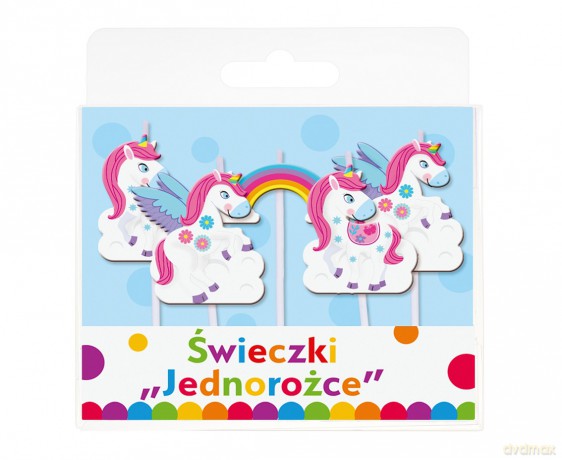 Świeczki pikery jednorożce 5 sztuk pf-spjr