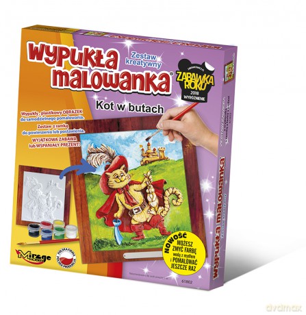 Wypukła malowanka bajka Kot w butach