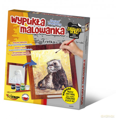 Wypukła malowanka futrzak Fretka