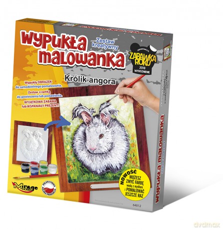Wypukła malowanka futrzak Królik Angora