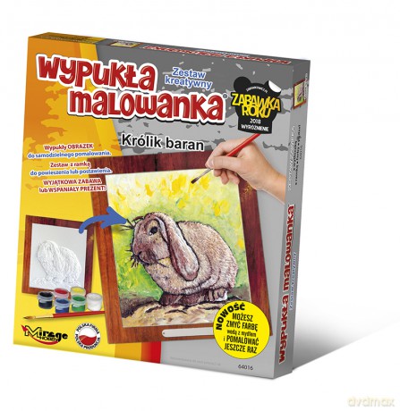 Wypukła malowanka futrzak Królik Baran