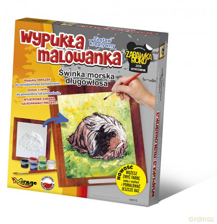 Wypukła malowanka futrzak Świnka morska długowłosa