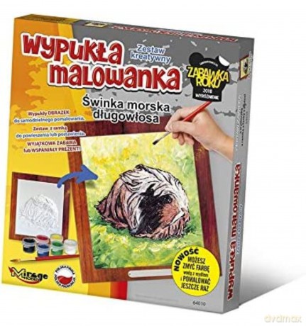 Wypukła malowanka futrzak Świnka morska długowłosa