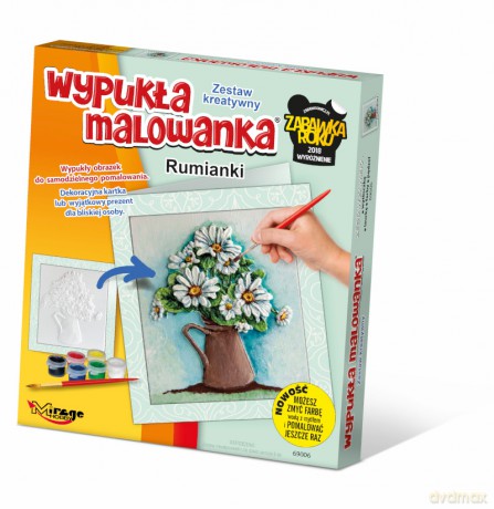 Wypukła malowanka kwiaty Rumianki
