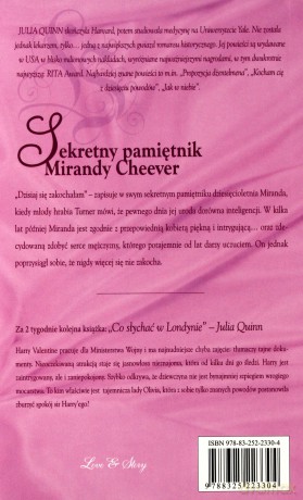 Romans Historyczny 152: Sekretny pamiętnik Mirandy Cheever - Julia Quinn [KSIĄŻKA]
