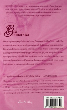 Romans Historyczny 161: Gra o markiza - Julie Anne Long [KSIĄŻKA]