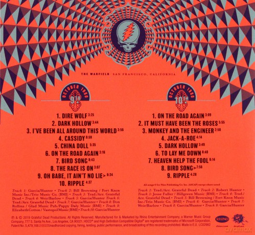 Grateful Dead: The Warfield, San Francisco, Ca 10/9/80 [2CD]