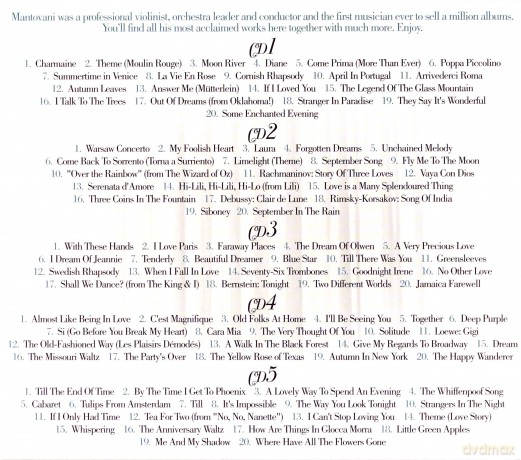 Mantovani: 100 Golden Classics [5CD]