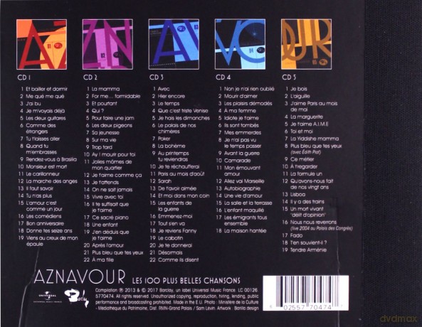 Charles Aznavour: 100 Plus Belles Chansons [5CD]