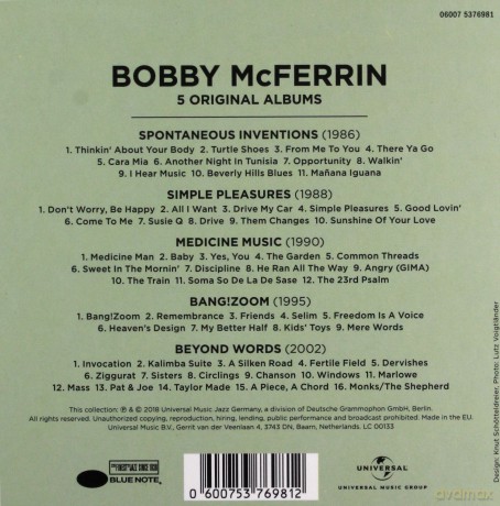 Bobby Mcferrin: 5 Original Albums [5CD]