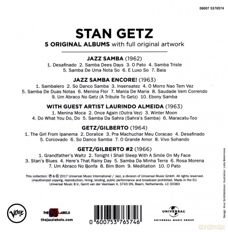 Stan Getz: 5 Original Albums [5CD]