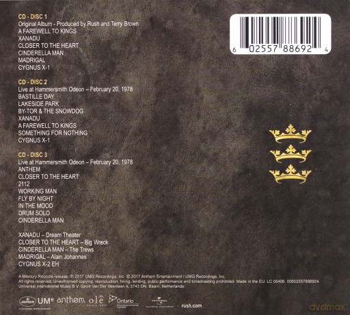 Rush: A Farewell To Kings [3CD]