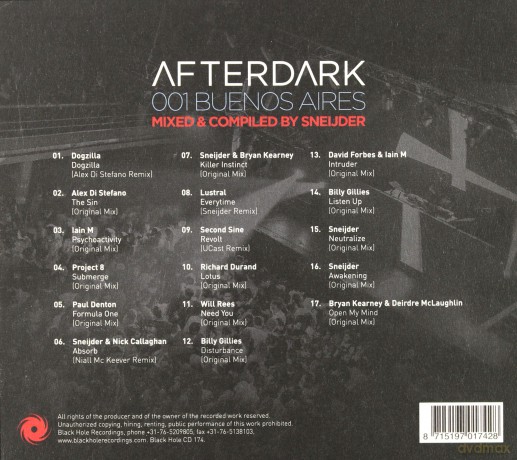 Sneijder: Afterdark 001 Buenos Aires [CD]