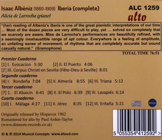 Alicia De Larrocha: Albeniz: Iberia (Complete Cycle On 1 [CD]