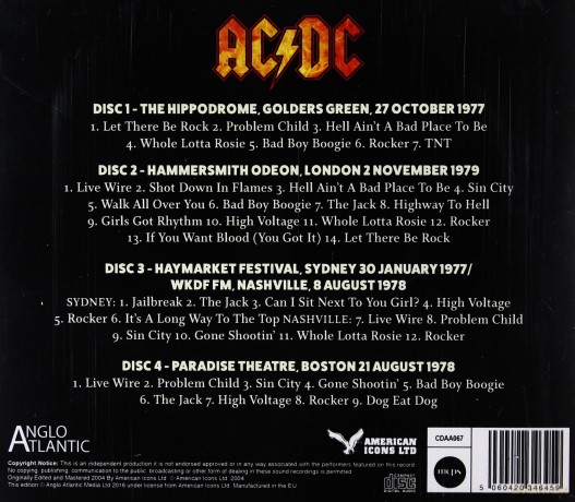 Ac&Dc: Danger Keep Out - The Bon Scott Anthology [4CD]