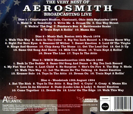 Aerosmith: The Very Best Of Aerosmith - Broadcasting Live [4CD]