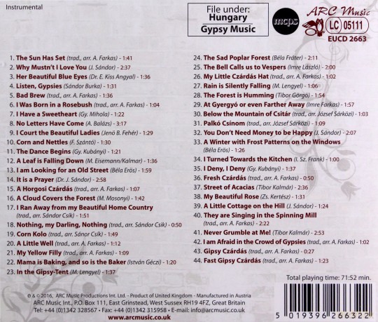 Andras Farkas And Ensemble: Best Of Hungarian Gypsy Tunes [CD]