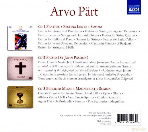 Arvo Part: Fratres Passio Berliner Messe [CD]