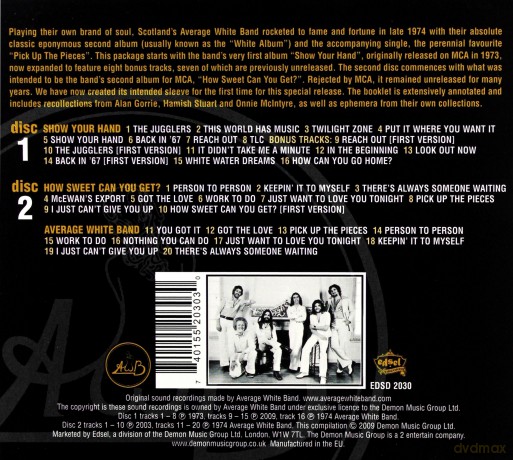 Average White Band: Show Your Hand/How Sweet Can You Get/Average White Band [2CD]