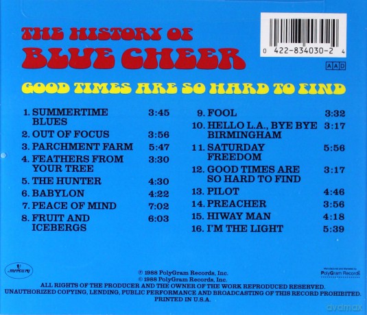 Blue Cheer: Good Times Are So Hard To Find: History Of [CD]