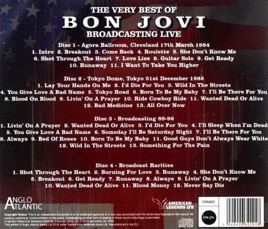 Bon Jovi: The Very Best Of Bon Jovi - Broadcasting Live [4CD]
