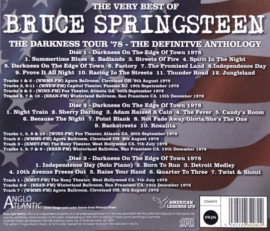 Bruce Springsteen: The Darkness Tour '78 - The Definitive Anthology [3CD]