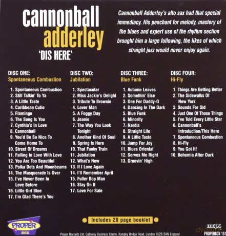 Cannonball Adderley: Dis Here [4CD]
