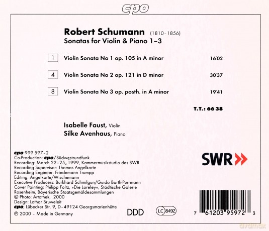 Faustavenhaus: Schumannviolin Sonatas Nos 13 [CD]