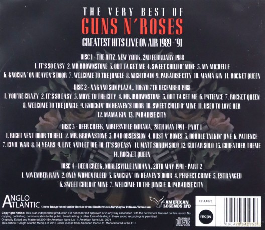 Guns N' Roses: Greatest Hits Live - In Concert On Air 1992-1995 [4CD]
