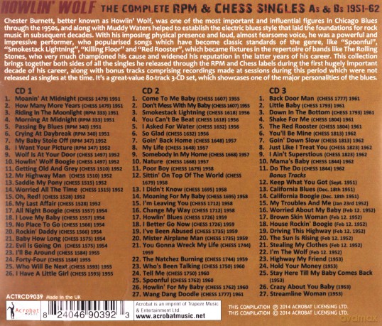 Howlin' Wolf: The Complete Rpm & Chess Singles [3CD]