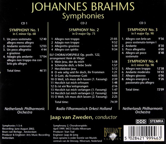 Jaap Van Sweden - Netherlands Philharmonic Orchestra: Complete Symphonies [3CD]