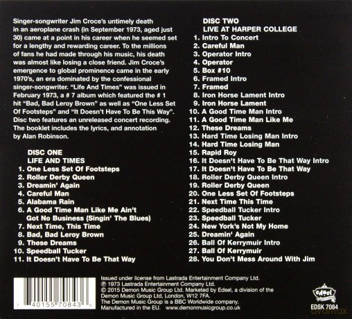 Jim Croce: Life And Times [2CD]