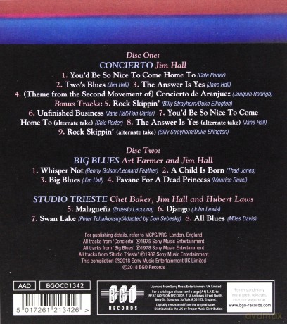 Jim Hall: Concierto / Big Blues / Studio Trieste [2CD]