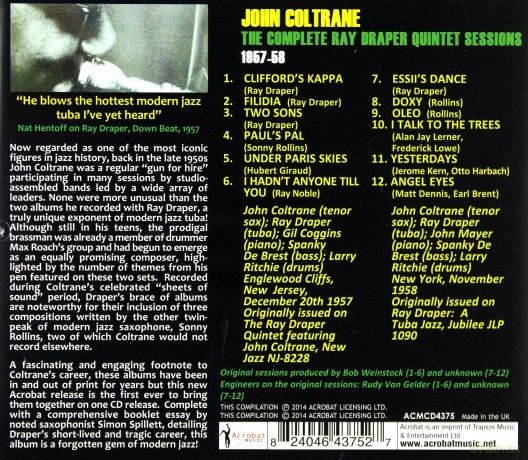 John Coltrane: The Complete Ray Draper Quintet Sessions 1957-58 [CD]