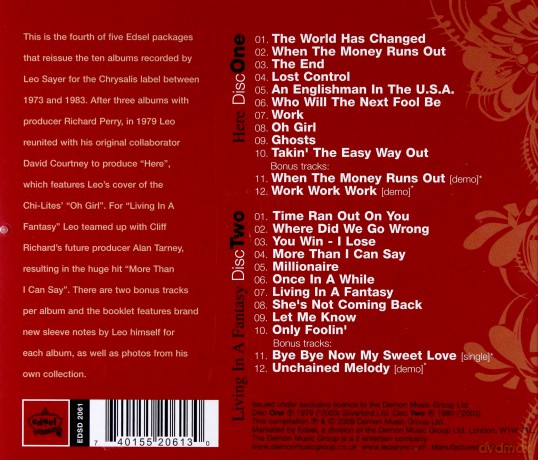 Leo Sayer: Here/Living In A Fantasy [2CD]