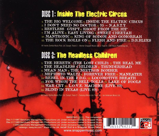 W.A.S.P.: Inside/The Headless [CD]