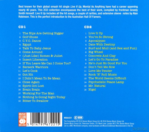 Mental As Anything: Live It Up - The Collection [2CD]