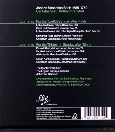 Monteverdi Choirgardiner: Js Bachcantatas vol. 6 [2CD]