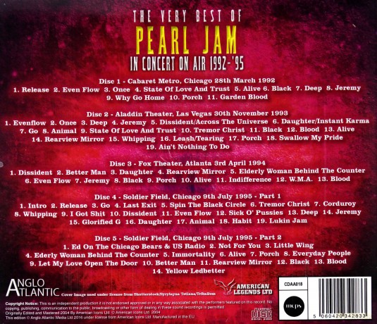 Pearl Jam: The Best Of - In Concert On Air 1992-1995 [5CD]